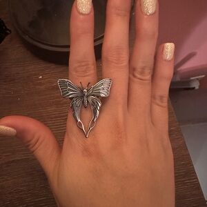 Elegant Silver Butterfly/Bow Ring